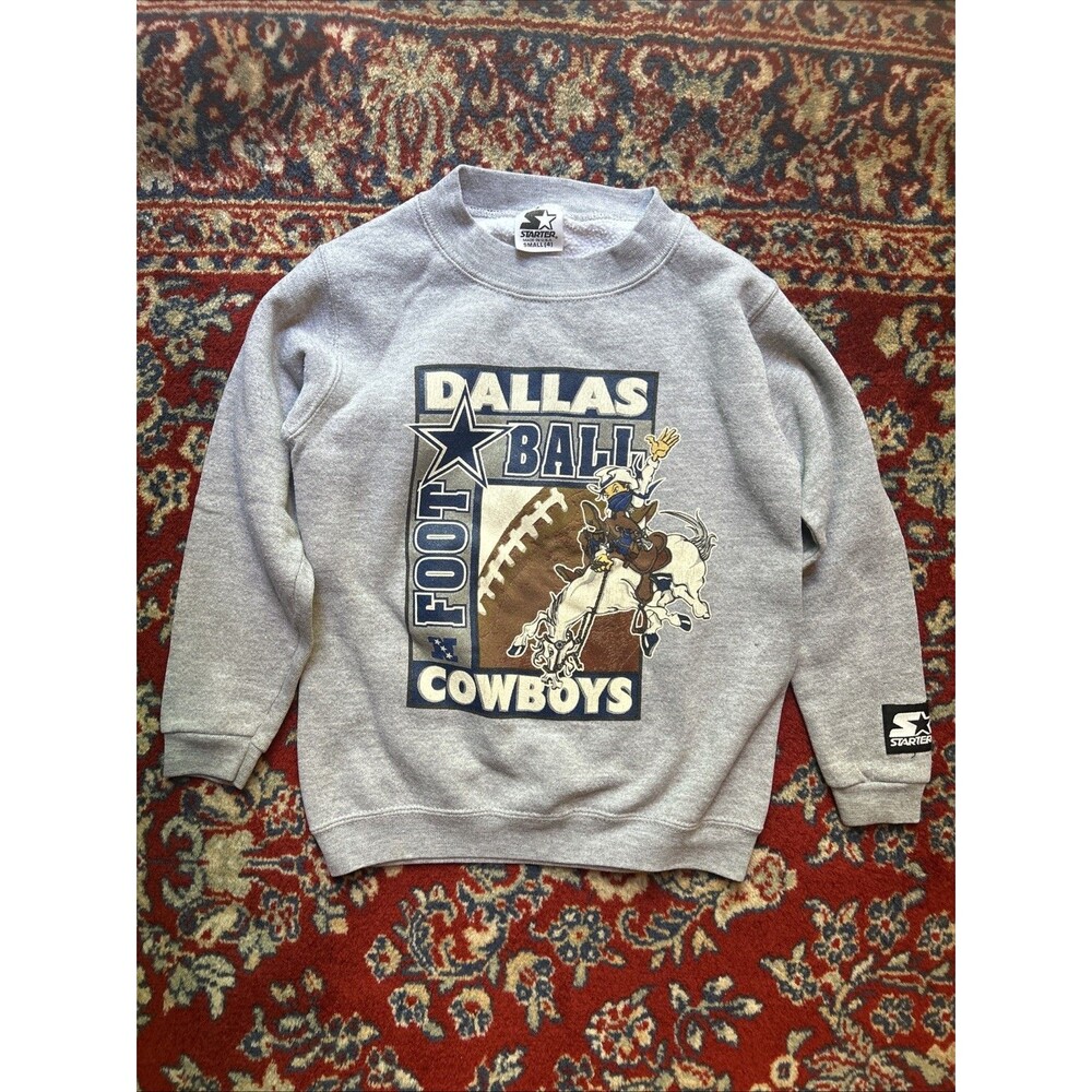 Vintage Starter Dallas Cowboys Sweatshirt Youth Size Small 4T NFL 90s Graphic